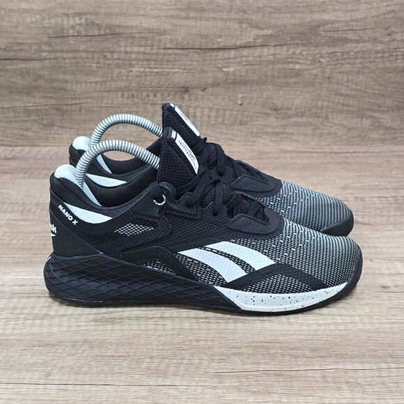 Reebok Nano X Women's Size 7 Black White Cross Training Shoes (EF7488) NEW - Picture 1 of 9